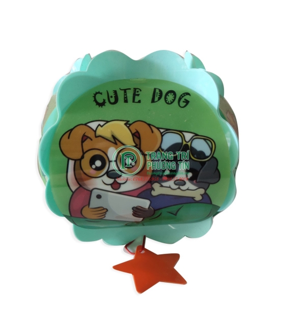 Lồng đèn trung thu nhựa tròn cute dog