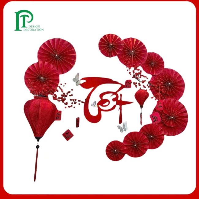 Quạt xếp chữ Tết