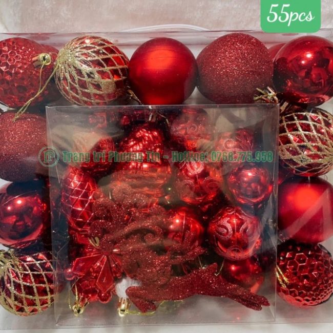 Hộp hạt châu màu đỏ 55 quả
