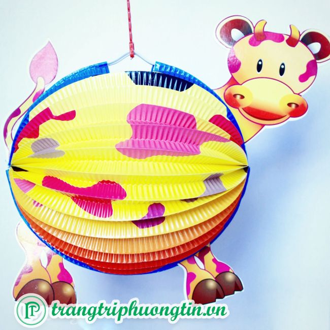 Lồng đèn giấy xếp Bò con
