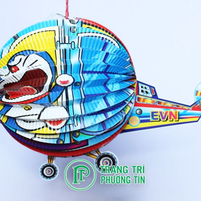 Lồng đèn giấy xếp trực thăng Đô rê mon