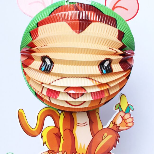 Lồng đèn trung thu giấy xếp khỉ con