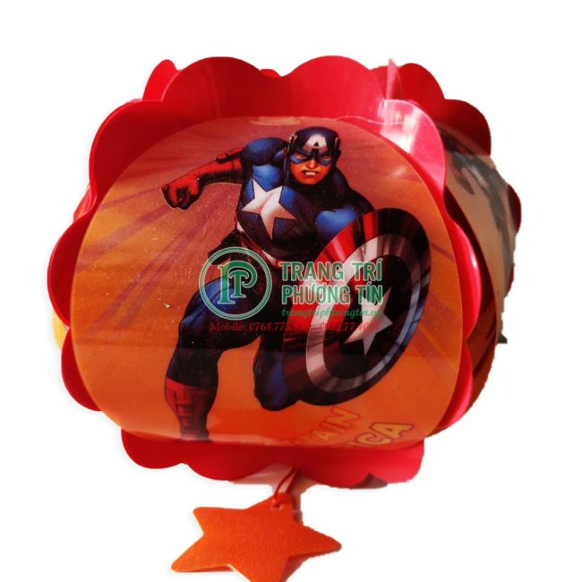 Lồng đèn trung thu nhựa tròn Captain America