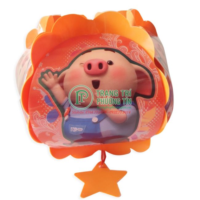 Lồng đèn trung thu nhựa tròn Heo con