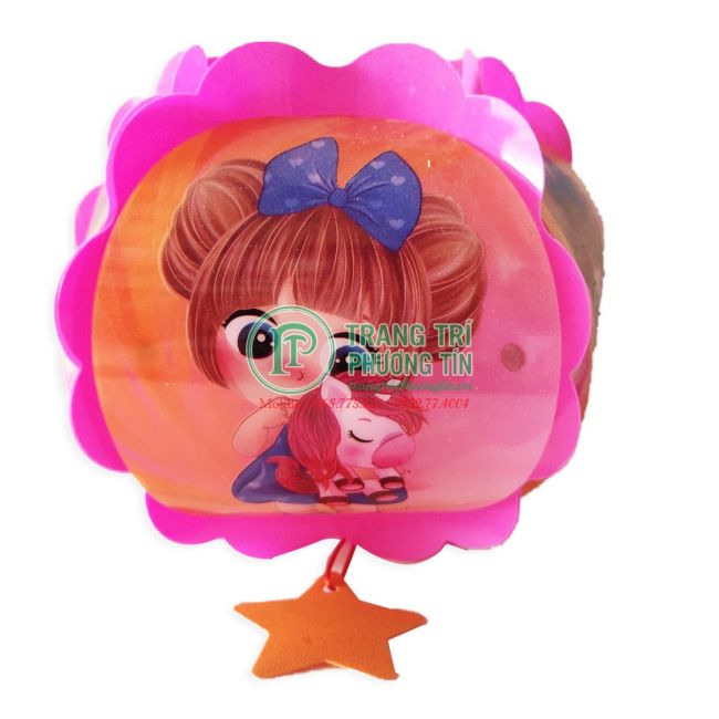 Lồng đèn trung thu nhựa tròn cute girl