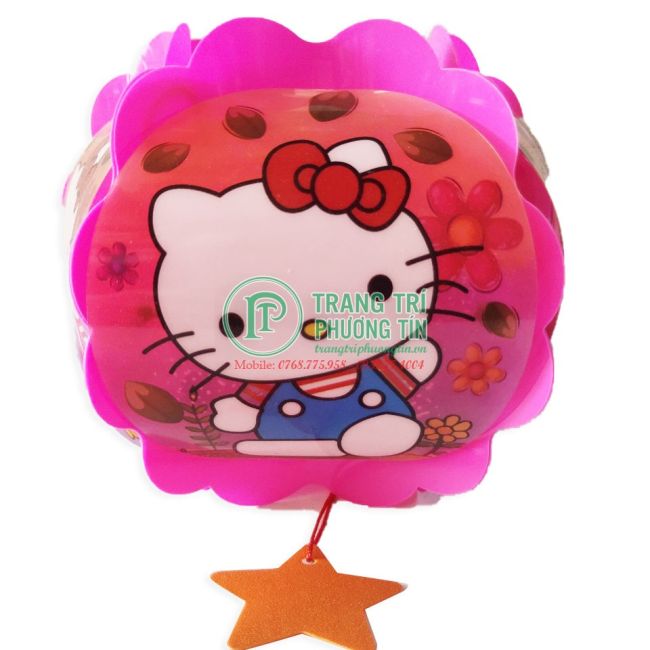 Lồng đèn trung thu nhựa tròn Hello Kitty