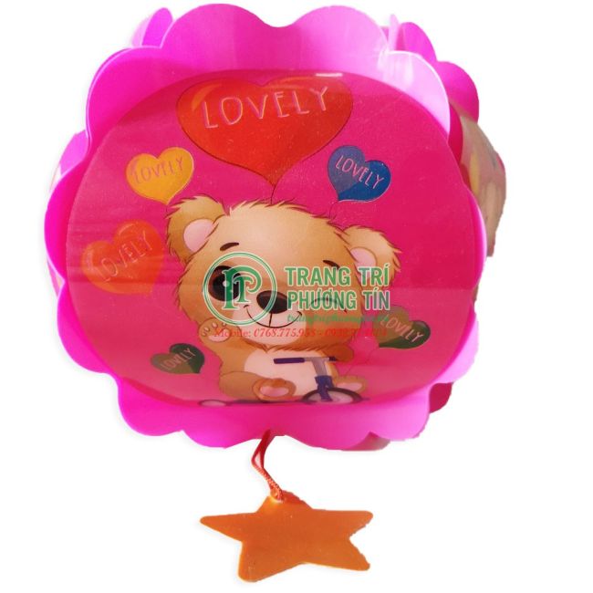 Lồng đèn trung thu nhựa tròn Gấu cute
