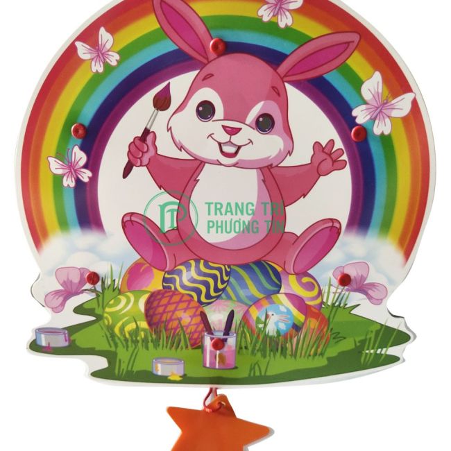 Lồng đèn trung thu bằng nhựa Thỏ hồng