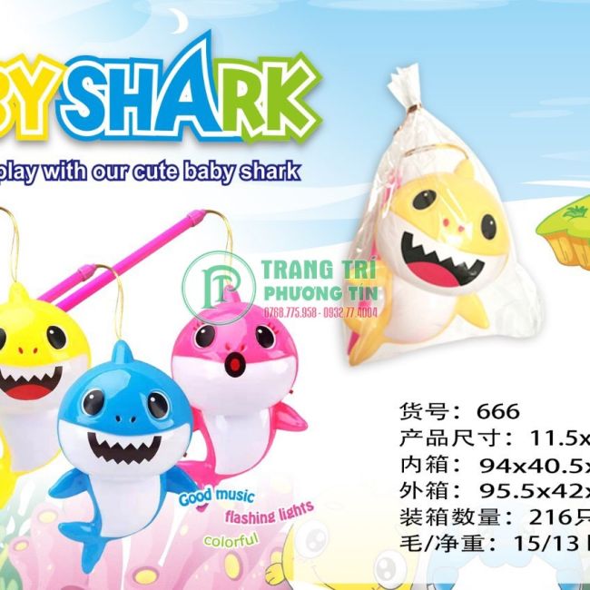 Lồng đèn pin nhạc chuyển động Baby Shark
