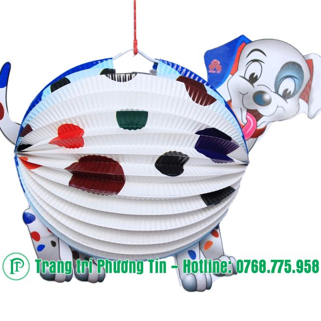Lồng đèn giấy xếp chó đốm