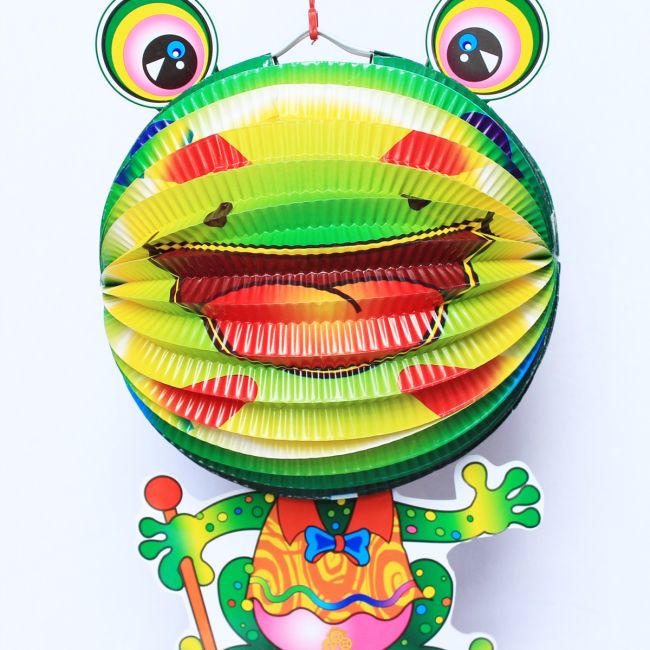 Lồng đèn giấy xếp ếch xanh