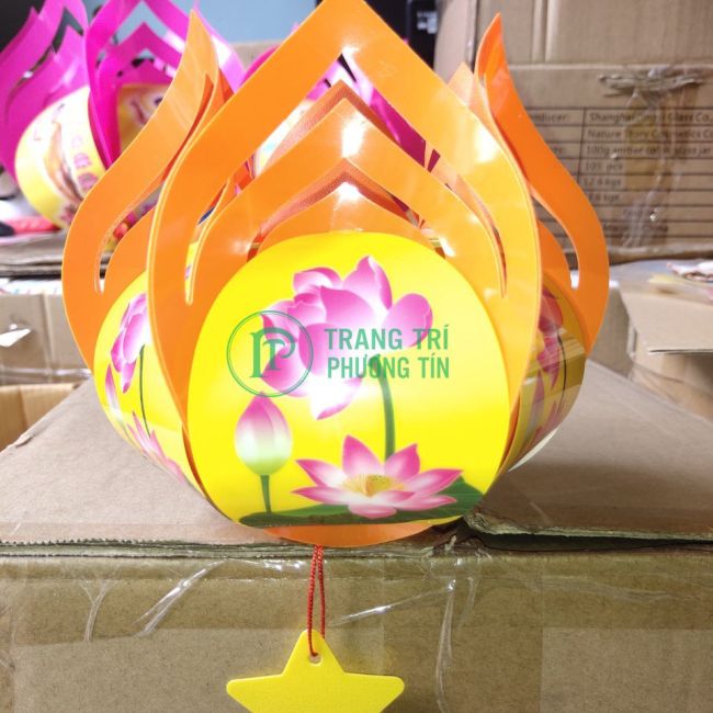 Lồng đèn trung thu hoa sen màu cam