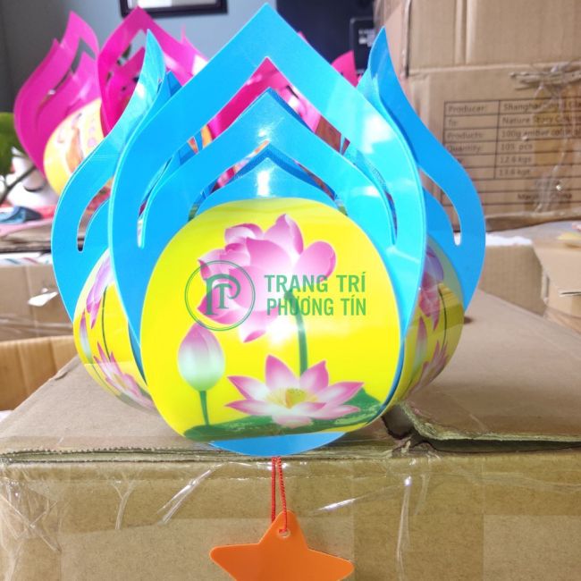 Lồng đèn trung thu hoa sen xanh dương