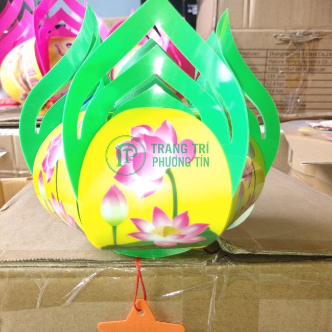 Lồng đèn trung thu hoa sen xanh lá