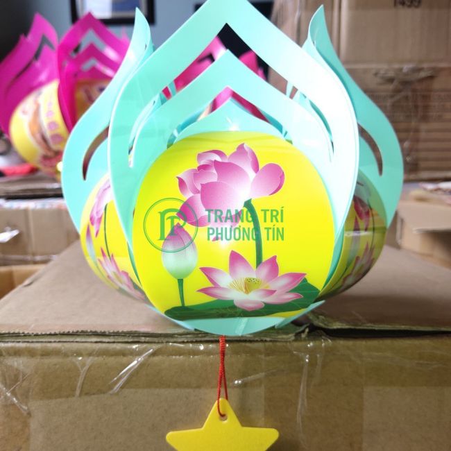 Lồng đèn trung thu hoa sen xanh dương