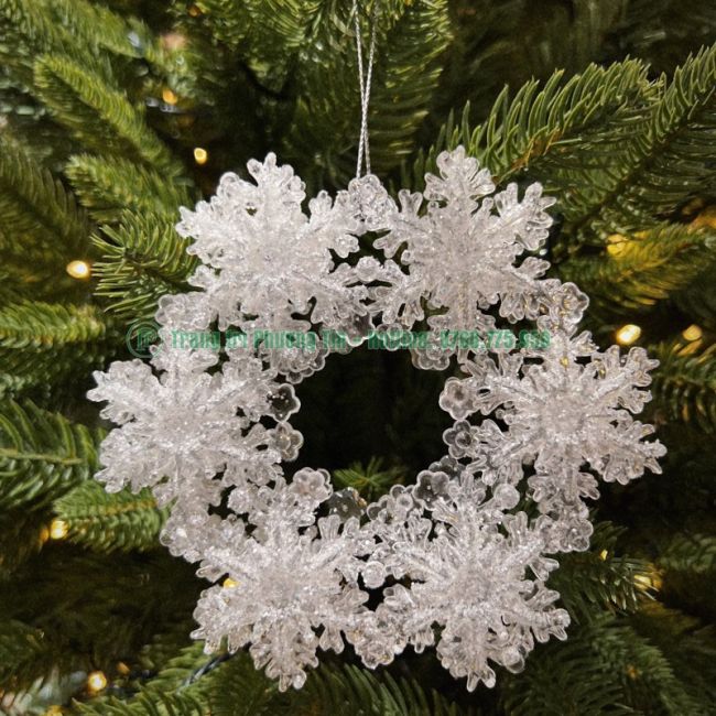 Phụ kiện trang trí Giáng Sinh chùm hoa tuyết