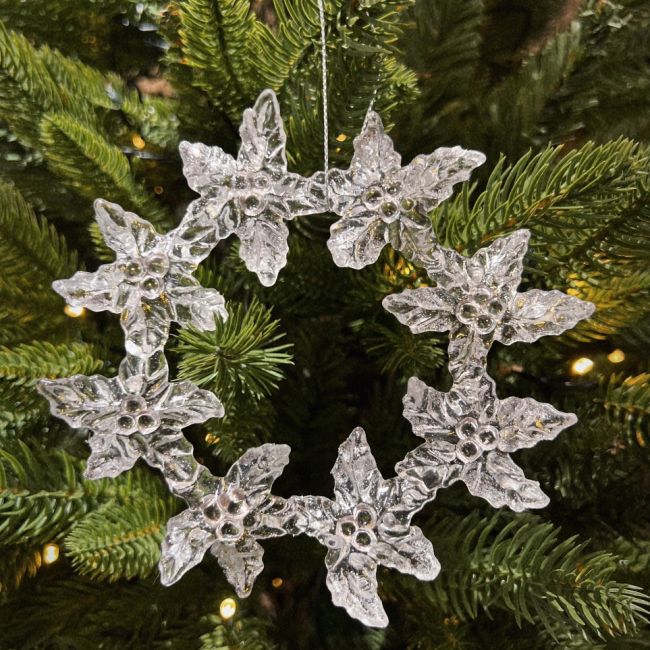 Dây trang trí hoa tuyết màu trắng vòng tròn