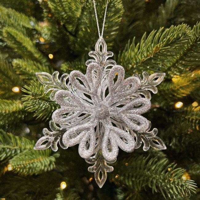 Dây trang trí hoa tuyết màu trắng