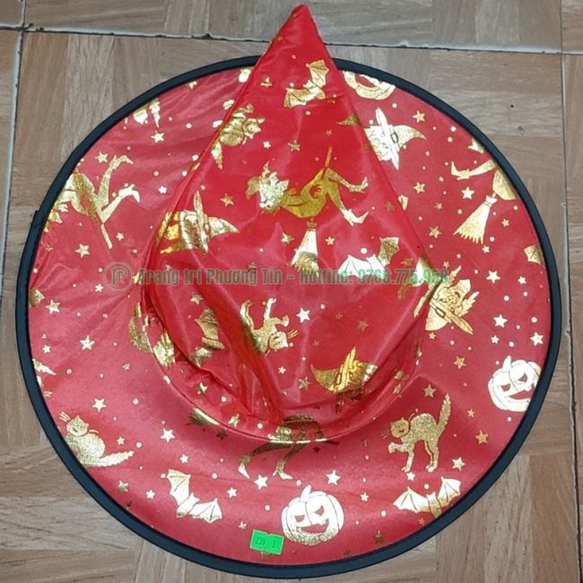 Nón phù thủy bí ngô màu đỏ