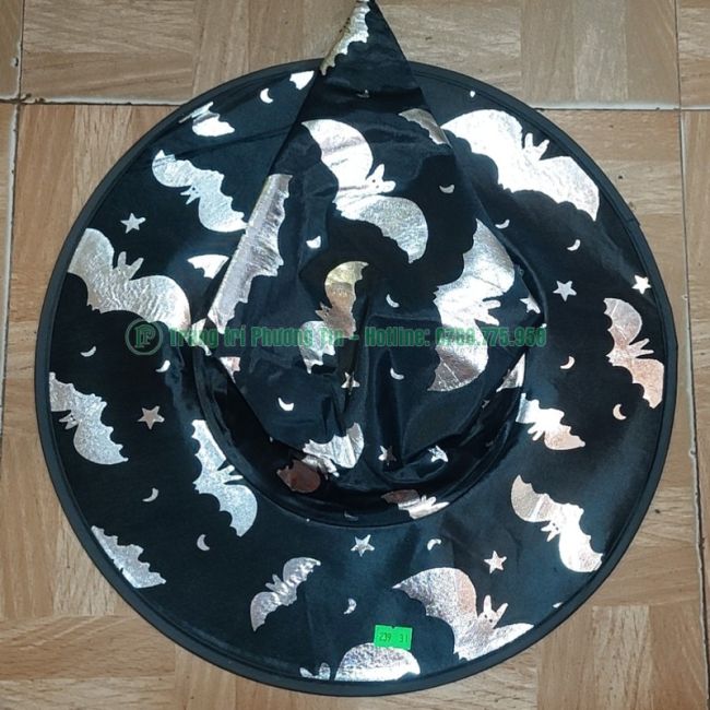 Nón phù thủy đen hình dơi