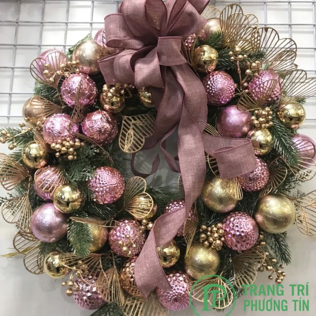 Vòng nguyệt quế hoa nơ tím