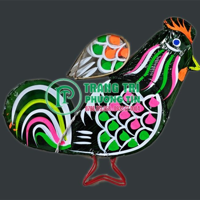 Lồng đèn giấy kiếng gà màu xanh