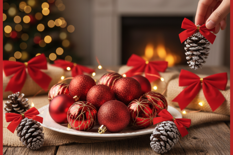 Các ý tưởng trang trí Giáng sinh với quả thông khô