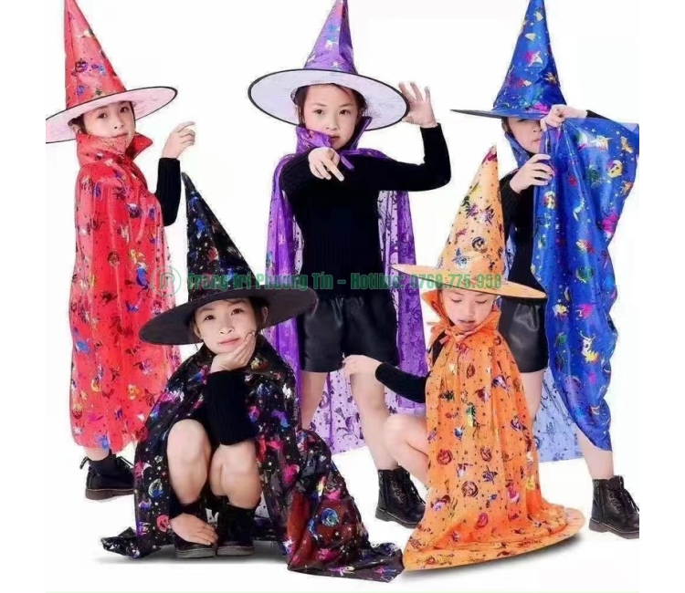 Nón và áo phù thủy trẻ em