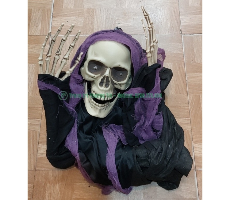 Áo choàng Halloween bộ xương