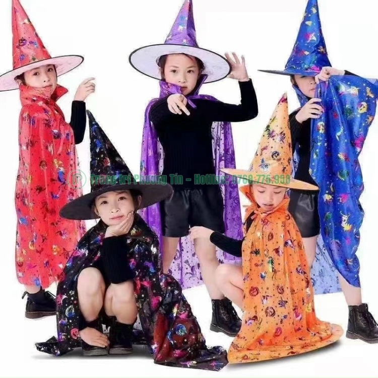 Nón và áo phù thủy trẻ em