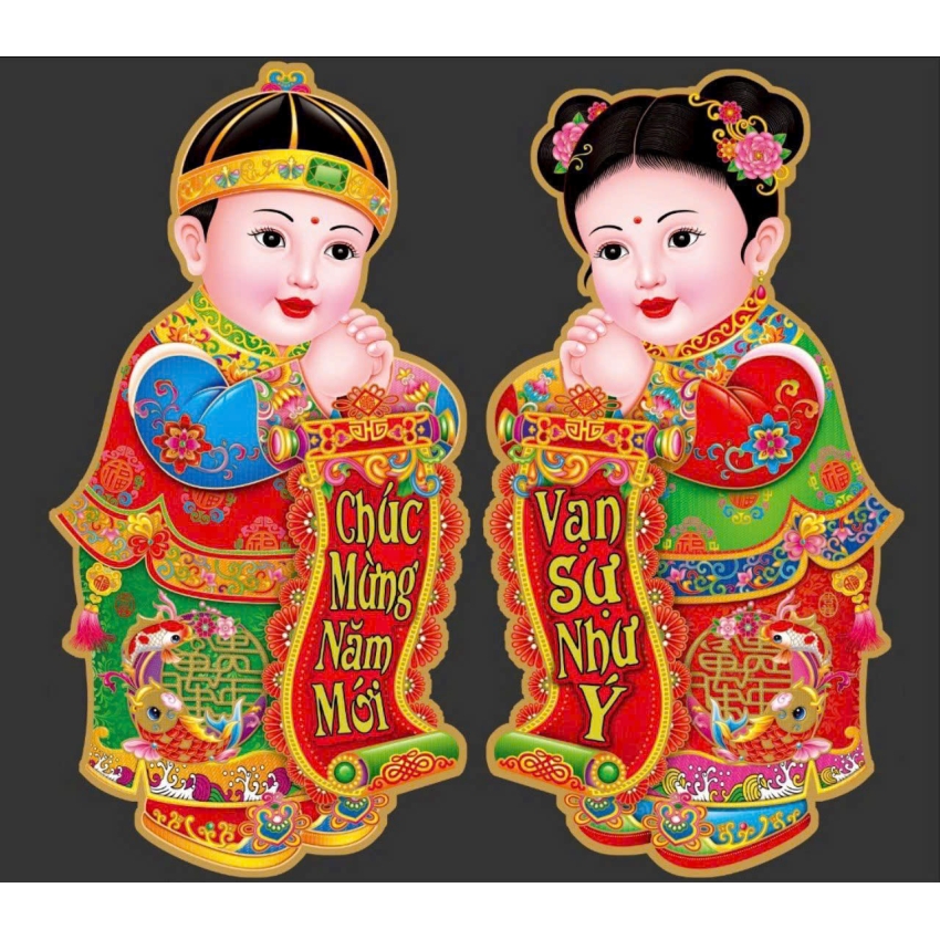 Decal dán tường câu đối 2