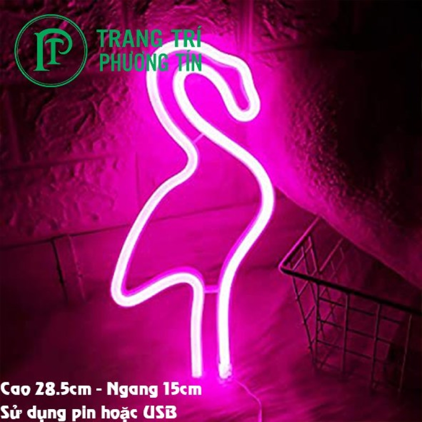 Đèn neon chim hạc tím