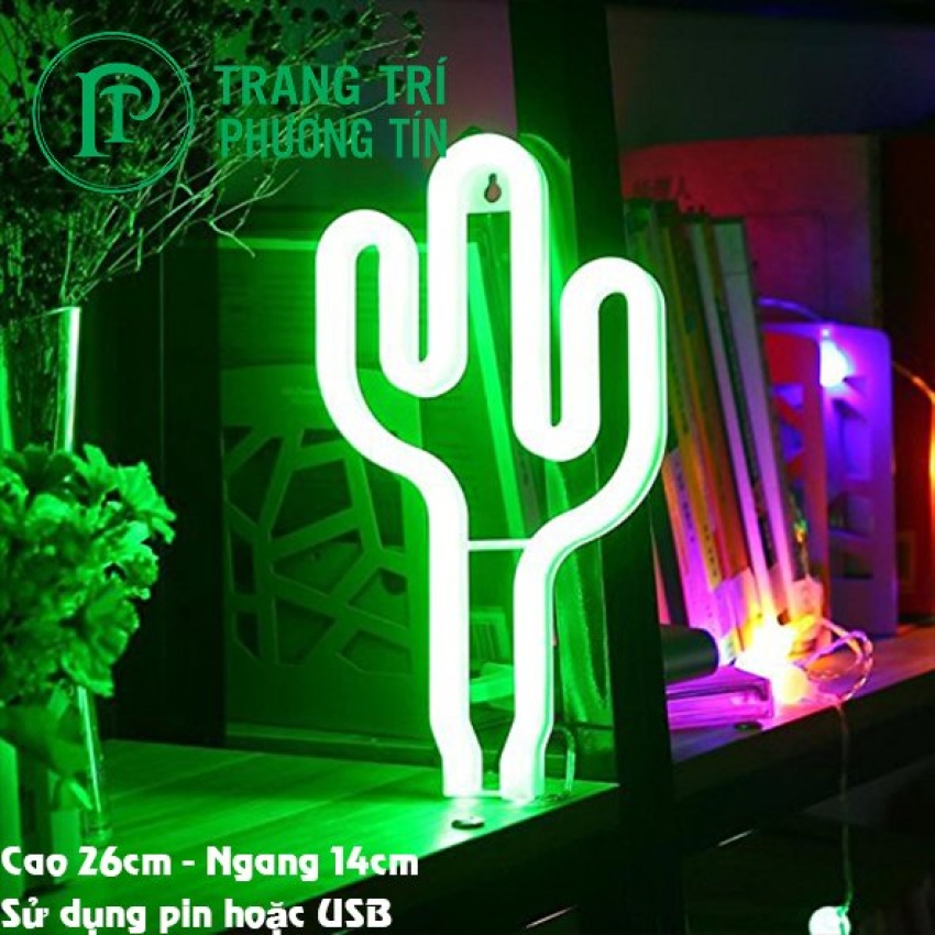 Đèn neon xương rồng